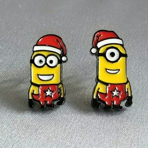 New Santa class Claus Minions stud earrings